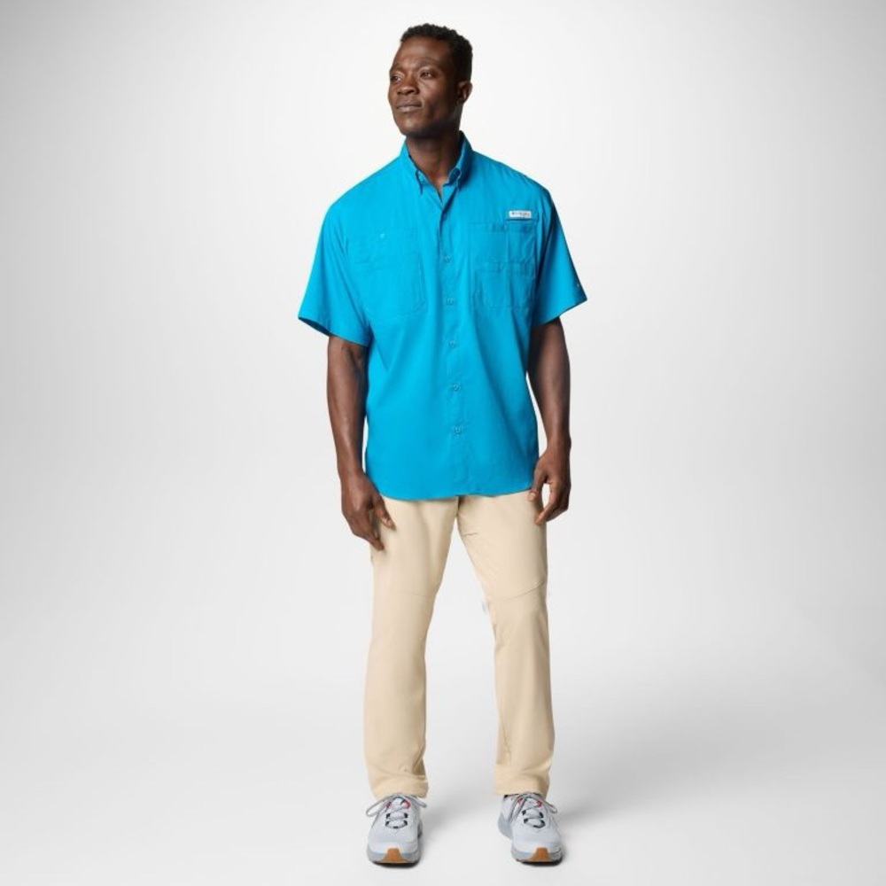 EUC Men’s Blue Echo Tamiami II Omni-Shade Columbia Short Sleeve Polo Size XL - Picture 3 of 14